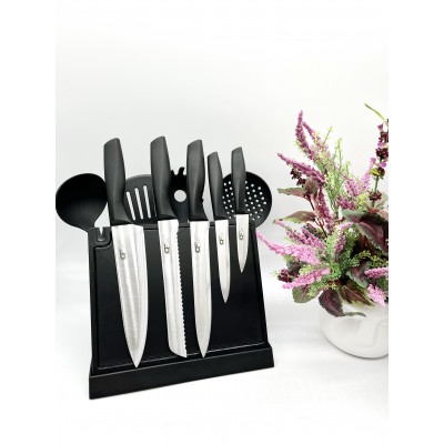 Купить Набор ножей с кухонными аксессуарами в подставке с точилкой оптом в интернет-магазине Новый мир