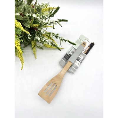 Купить Лопатка деревянная с силиконовой ручкой оптом в интернет-магазине Новый мир