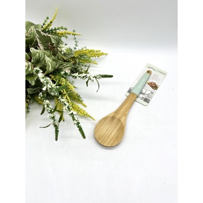 Купить Кухонная ложка деревянная с силиконовой ручкой оптом в интернет-магазине Новый мир